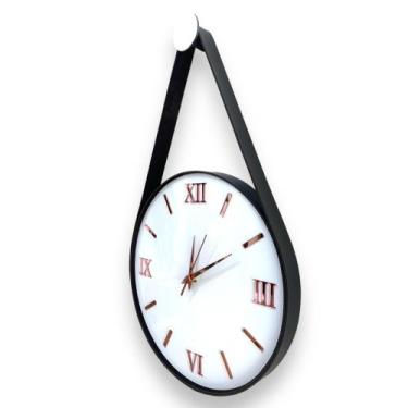 Imagem de Relógio Parede Adnet 30cm Branco (Silencioso), Algarismos Romanos 3D c