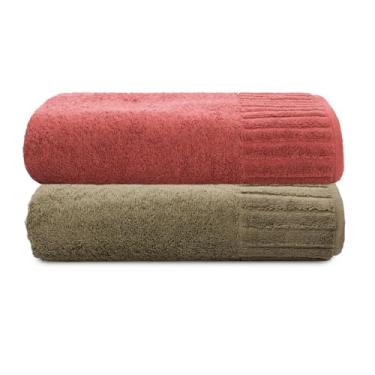 Imagem de Jogo Toalha De Banho Gigante Ele/Ela Velour 500g/m�, 100% Algod�o, 02 Pe�as 85cm x 150cm, Toque Super Macio, Aconchegante, Melhor Absor��o, Moderno E Sofisticado