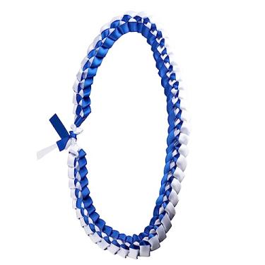 Imagem de BNQL Colar havaiano Kukui Nut Lei formatura Leis colar grosso com fita presentes de formatura para ela e ele, Large, Aço inoxidável, Sem Pedra Preciosa