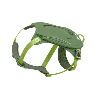 Imagem de Kurgo Arnês em cascata, mochila de caminhada para cães, arnês para animais de estimação com mochila para acampamento com cachorro (verde, grande)