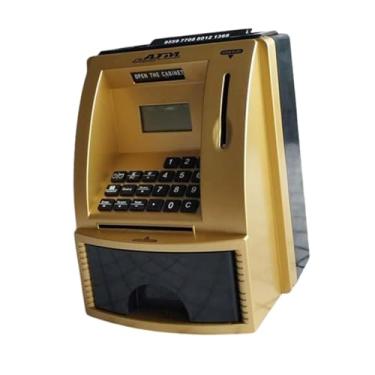 Imagem de TTETTZ Cofrinho eletrônico de brinquedo educacional, banco de moedas, banco de dinheiro eletrônico para meninos e meninas, Ouro