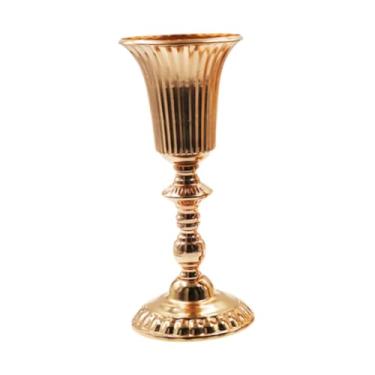 Imagem de Generic Vaso de metal para casamento, suporte para flores de mesa, peça central de mesa, vaso de flores trompete alto de ferro para festa em ambientes, L