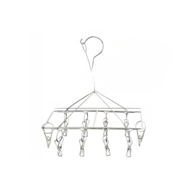 Imagem de Varal De 40 Clips Inox Prendedores Pratico E Retrátil Cabide Para Roupas Intimas Para Pequenas(Varal-10Clips)