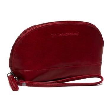 Imagem de Bolsa de higiene pessoal da marca Chesterfield TORINO | Feita de couro | Estojo grande de cosméticos para homens e mulheres para viagens, Vermelho, Large, Bolsa de higiene pessoal