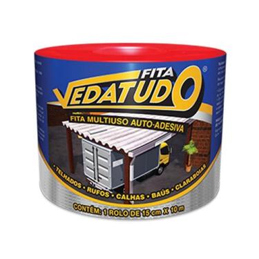 Imagem de fita manta asfáltica auto adesiva metalizada vedatudo 15cm x 10m  dryk