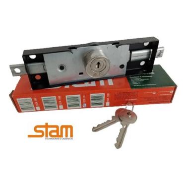 Imagem de Fechadura Central Porta Enrolar Stam Externa 201 Preto Fosco