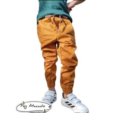 Imagem de Calça infantil Masculino Jogger Sarja - NoBrand, Caramelo, 6