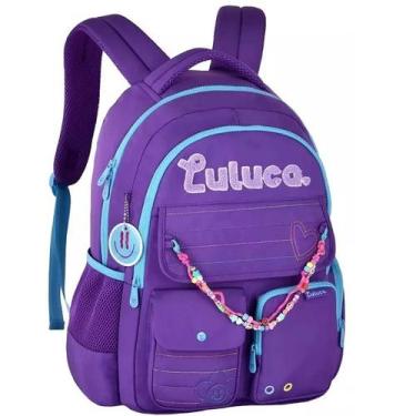 Imagem de Mochila Escolar de Costas Luluca Miçangas Juvenil LU24611 Roxo - Clio 