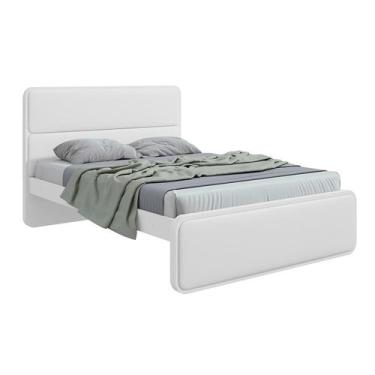 Imagem de Cama Casal Loop Revestimento Sintético Branca - Modern