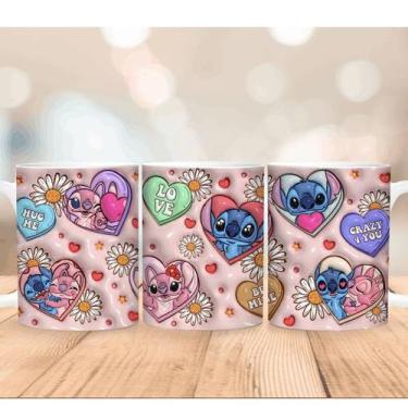 Imagem de Caneca Xícara Personalizada Lilo e Stitch Disney Efeito 3D - Porcelana