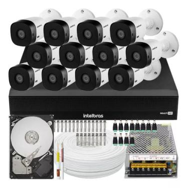 Imagem de Kit 12 Camera de Segurança Intelbras Alta Resolução 1120 Vhl Hd Dvr 16