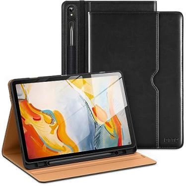 Imagem de DTTO Capa para Samsung Galaxy Tab S9 FE 5G 10,9 polegadas/Galaxy Tab S9 11 polegadas lançado em 2023, capa fólio de couro premium com suporte para caneta S, hibernar/despertar automático, preto novo