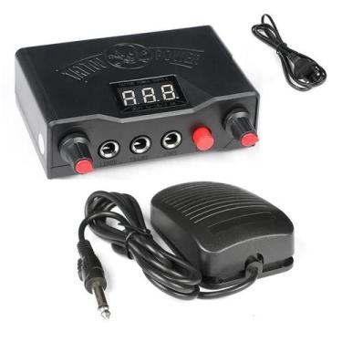 Imagem de Kit de Energia para Tatuagem com Display LCD e Pedal - Modo Duplo