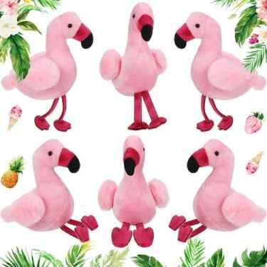 Imagem de Brinquedo de Pelúcia Flamingo Skylety - 12cm - Pacote com 6 Peças