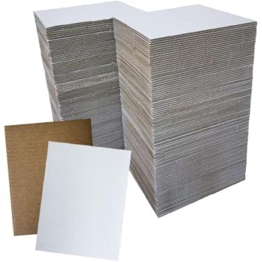 Imagem de ANSSDO Pacotes Com 200 Folhas De Papelão Ondulado, Divisórias De Papelão Branco Premium Pequenas De 5 X 7 Polegadas Para Remessa, Correio, Decoração "Faça Você Mesmo" E Artesanato.