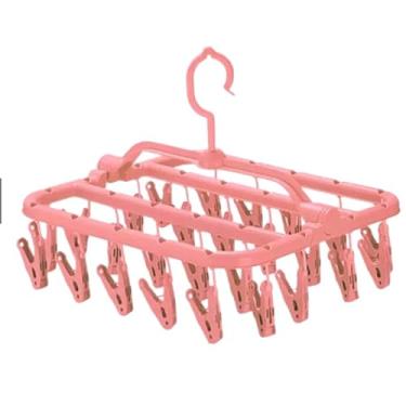 Imagem de Varal De 32-40 Clips Inox Prendedores Pratico E Retrátil Cabide Para Roupas Intimas Para Pequenas