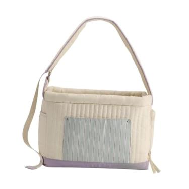 Imagem de WeiLaiKeQi Transportadora de cães, transportadora de cachorros de viagem, transportadora portátil respirável, bolsa de transporte para gatinho de animais, Bege