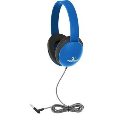 Imagem de Egghead Fone de ouvido infantil resistente com cabo Tri-Shield resistente à mastigação, faixa de cabeça ajustável, almofadas acolchoadas e bolsa de armazenamento, pacote com 10
