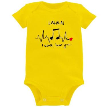Imagem de Body Bebê La La Lá - Foca na Moda, Amarelo, P