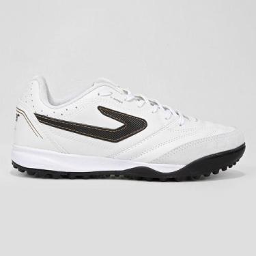 Imagem de Chuteira Society Topper Maestro Pro IV, Branco, Dourado, 41