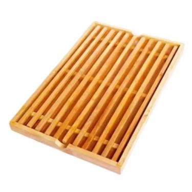 Imagem de Tábua de Corte Migalheira Versátil em Bambu 33x22cm Prática - Livon