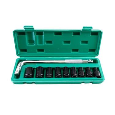 Imagem de Conjunto de Soquete de Impacto Profundo de 40 Mm de 1/2 Polegada, Kit de Soquete de Acabamento de Acabamento Preto de Aço Alto de Alto Carbono Com Chave de Chave e Caixa de (Tipo