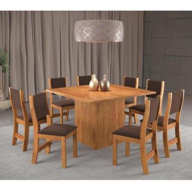 Imagem de Conjunto de Jantar Mesa Quadrada Comander com 8 Cadeiras Sol - Viero