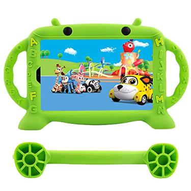 Imagem de CHIN FAI Capa para Samsung Galaxy Tab A 8.4 SM-T307 (2020) - Capa protetora macia de silicone à prova de choque para crianças com alças para Galaxy Tab A 21.3 cm versão 2020 - fica sozinha (verde)