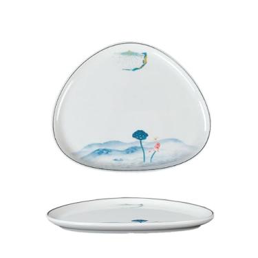 Imagem de Prato raso redondo de porcelana sintética para restaurante, prato anti-queda comercial -34133-12