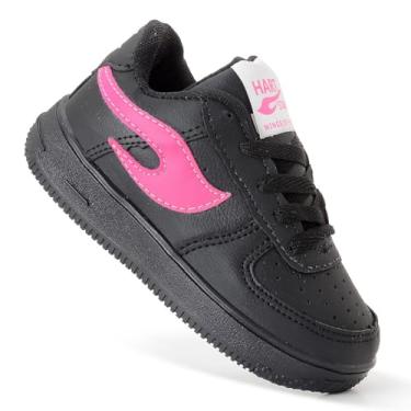 Imagem de Tenis Infantil Feminino e Masculino Hart Star Calce Facil Tipo Leve Escolar (Preto Pink, BR, Criança de 9 a 12 anos, Numérico, 29)