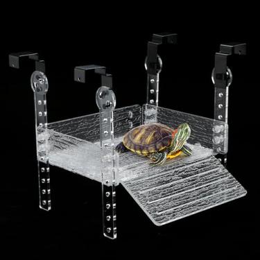 Imagem de Plataforma suspensa de tartaruga para aquário aquático de 20 litros, tanque de 104 litros de comprimento, doca de rampa de répteis aquáticos, terraço, acessórios de tanque