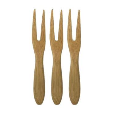 Imagem de Kit 3 Garfos Para Petisco Em Bambu 9 Cm - NEW HAWAI