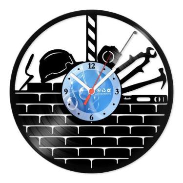 Imagem de Relógio De Parede Disco Vinil Profissões - Construtor - VPR-037 - Mode