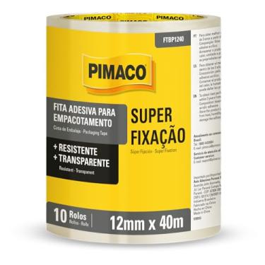 Imagem de Pimaco Fita BOPP TPTE 12MMX40M com 10 rolos - Cód 970912