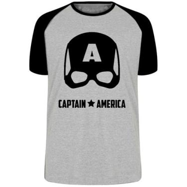 Imagem de Camiseta Capitão América  Máscara Black Blusa Plus Size extra grande a