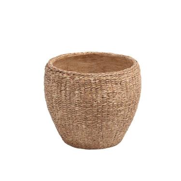 Imagem de Vaso Decorativo Tramado em Cimento Marrom 13cm CS0012 BTC