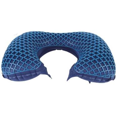 Imagem de Travesseiro Inflável de Travesseiro de Pescoço Travesseiro de Pescoço Inflável para Capa Lavável para Viajar para Dormir, Avião, Trem, Carro, Escritório, Máscaras Oculares (azul