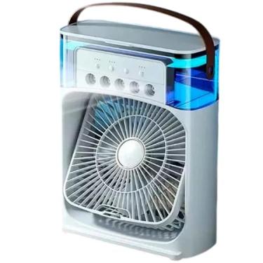 Imagem de Mini Climatizador Portátil 4 em 1, Umidificador, Ventilador e Luminária LED, USB, Branco