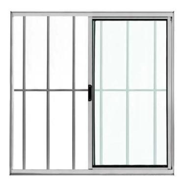 Imagem de Janela Vitro 2 Folhas 1,20x1,20 Alumínio Brilhante C/g - Allo esquadri