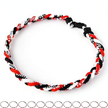 Imagem de Pacote com 12 colares de beisebol de corda de titânio tornado de corda de beisebol, 18", nylon e titânio, Sem Pedra Preciosa