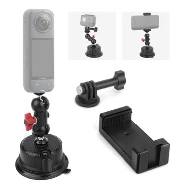 Imagem de Mechrig Para-brisa de sucção para carro, suporte de telefone giratório 360 ultra estável para gravação de vídeo Sunction, suporte de carro para iPhone 16 Pro Max GoPro Insta 360 Câmera Vlog Shooting