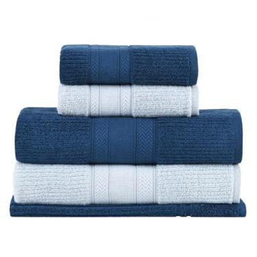Imagem de Buddemeyer Jogo de Toalhas Melissa Extra Soft, Banho, Azul/Azul Marinho, 5 peças