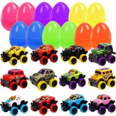 Imagem de Conjunto de ovos de Páscoa recheados com Pull Back Monster Cars para crianças