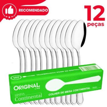 Imagem de Jogo de Talheres Colher de Mesa Inox C/12 Peças Continental Original L