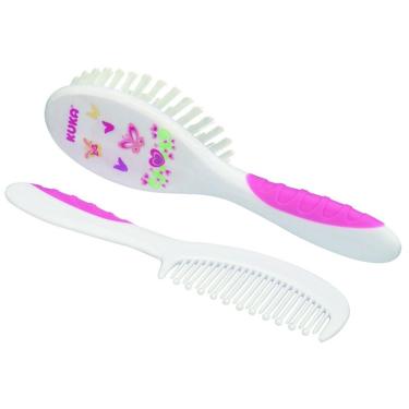 Imagem de Conjunto de Escova e Pente de Cerdas Macias Kuka Soft Rosa 2un