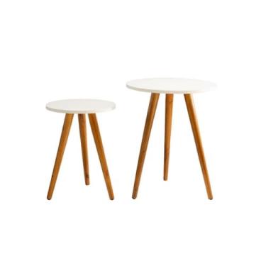 Imagem de Mesa Lateral De Madeira(KIT MESA BRANCO)