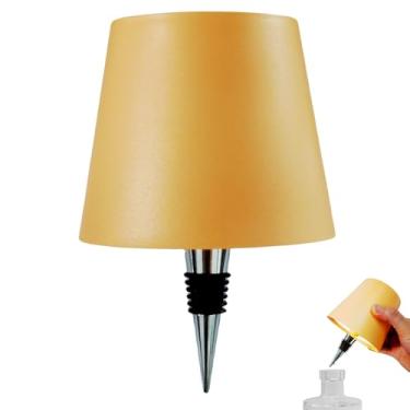 Imagem de Lâmpadas de garrafa de vinho, lâmpada de LED recarregável para garrafas de licor, luminária de mesa regulável de 3 cores com controle de toque para restaurante, casa, bar, casa, escritório, Natal (cor