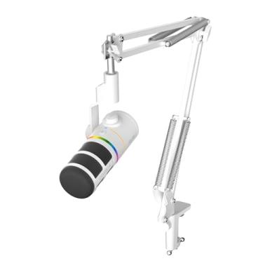 Imagem de COMICA EJoy D10 A XLR USB Microfone Dinâmico com Suporte para Jogos/Transmissões ao Vivo/Gravação de TikTok/Podcast, com Luz RGB, botão Mudo para PC, Smartphone, Computador, Mac, Xbox, PS4/5 (Branco)