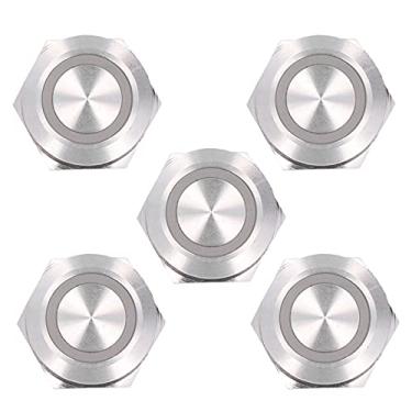 Imagem de Interruptor Momentâneo Interruptor de Botão de Metal Redefinir LED à Prova D'água 19mm Aplicável para Carros Caminhões Navios Portas Domésticas Campainhas Domésticas (DC12~24V