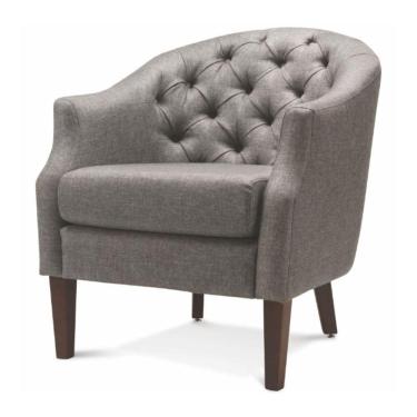 Imagem de Poltrona Mh-3685 Herval Madeira Eucalipto Estofado Em Linho Marrom Mesclado C